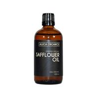 Alucia Organics Certified Organic Safflower Oil 100ml - Pure, Natural, Cold Pressed, Certified Organic, Vegan, Cruelty Free, for Skin, Face, Body, Hair, Massage…
