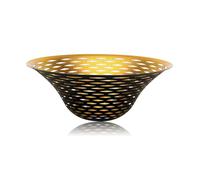 ALUCSET Floor Lamp Shade Replacement for Floor Lamp Shade - Ceiling Fan Replacement Globes 12.2x4.9x7.5 Inches Fitting Opening 1.65" Etching Lozenge Metal Lamp Shade (Black Gold)