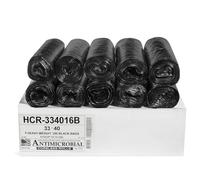 Aluf Plastics 33 Gallon Black Trash Bags (250 Count) - 33' x 40' - 16 Micron Equivalent High Density Value Garbage Bags for Bathroom, Office, Industrial, Commercial, Janitorial, Municipal, Recycling