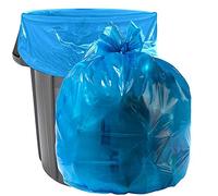 Aluf Plastics 33 Gallon Blue Trash Bags - (Pack of 100) - 1.5 MIL (Equivalent) - Garbage or Recycling Bags 33" x 39" - Large Plastic Can Liners - for Industrial, Home, Contractor, Recycling