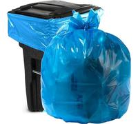 Aluf Plastics 55 Gallon Blue Trash bags for Rubbermaid Brute - Pack of 100 - Garbage or Recycling bags 55" by 38" 1.2 (equivalent) MIL - For Industrial, Home, Contractor