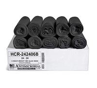 Aluf Plastics 7-10 Gallon 6 Micron (eq) Premium Black Trash Bags - 24" x 24" - Pack of 1000 - for Office, Kitchen, Bathroom, Commercial, Janitorial, Industrial, & Hospitality