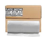 Aluf Plastics Plastic Sheeting - 10' x 100', 6 MIL Heavy Duty Gauge - Clear Vapor and Moisture Barrier Sheet Tarp/Drop Cloth for Painting, Furniture Covers, Carpet Cover, Floor, Paint, Painters