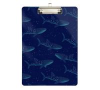 aluiminum clipboard Whale Shark Underwater Pattern Waterproof for Football Softball Coaching Size 9 x 12.5 Tabla para escribir