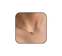 Aluinn Gold Double love Hearts for Women Cute Small love Pendant Choker Chain Necklace Trendy Necklaces for Women Gold Jewelry Gift