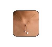 Aluinn Gold Double love necklace for Women Cute Small Tiny White fritillaria Pendant Choker Chain Necklace Trendy Necklaces for Women Gold Jewelry Gift