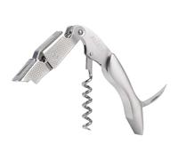 ALULIYO Waiters Friend Corkscrew, All-in-One Wine Opener with Double-Hinged Fulcrum & Foil Cutter, Stainless Steel Bottle Opener with Wood Handle (Sliver)