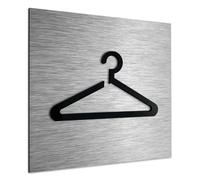 ALÚMADESIGNCO Changing Room Sign - Cloakroom signs - Dressing Door Signage - Wardrobe / Fitting Room Decal -120 x 120 mm - Easy To Install, Silver, black Acrylic