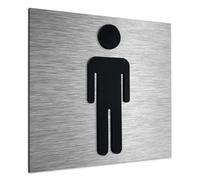 ALÚMADESIGNCO Mens Bathroom Signage - Male Toilet Sign - Men Restroom WC Door Signs - Man Toilets Room Symbols - 120 x 120 mm