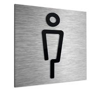 ALÚMADESIGNCO Modern Male Toilet Sign - Mens Bathroom Signs - Men Toilets Room Signage - Gents WC Door Plaque - Man Restroom Symbol - 120 x 120 mm