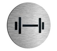 ALÚMADESIGNCO Modern Signage For Gyms - Home Gym Signs - Fitness Center Sign - Workout Room Metal/Acrylic Plate - 120 x 120 mm