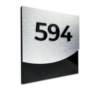 ALÚMADESIGNCO Numbered Suite Sign - Room Number Signs - Apartment Door Numbers, Modern Hotel Signage - Aluminium & Acrylic Plate