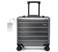 ALUMAXX 45294 Gravity Business Trolley Suitcase with Overnight Compartment, Expanding Folder, TSA Lock, Aluminium Trolley with 4 Wheels, Trolley Suitcase 44 x 42 x 22.5 cm, Grey + ALASSIO Aluminium