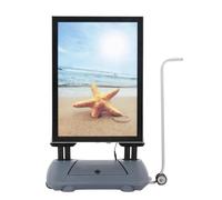 Alumi-Signs LED Illuminated Pavement Sign - Double-Sided, Battery Powered, Weatherproof Forecourt Display with Remote Control - Ideal for Shop Fronts, Restaurants & Salons - A1, Black or Grey (Grey)
