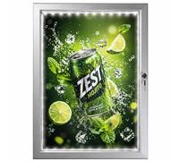 Alumi-Signs LED Lockable Poster Case - Illuminated Notice Board For Outdoor Use - Bright LED Lighting, Durable Aluminum Frame and Secure Poster Display (Silver, A4)