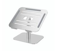 Fellowes Alumia™ Desk Based Laptop Stand - Silver - Metal Height and Tilt Adjustable, Ergonomic Aluminium Space-Saving Riser for Home or Office Use, Made from Recycled Materials