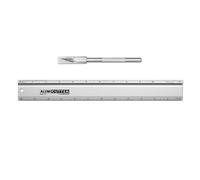 Alumicolor AlumiCutter Aluminum Straight Edge w/Blade for Office, School, Engineering and Framing, 12IN, Silver