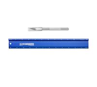 Alumicolor AlumiCutter Aluminum Straight Edge w/Blade for Office, School, Engineering and Framing, 12IN, Blue