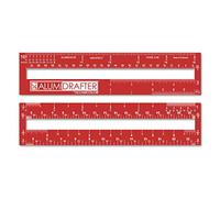 Alumicolor AlumiDrafter Architect Drafting Tool, 6 Inch, Red