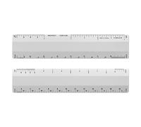 Alumicolor Architect 6 inch Ruler w/ 4 Bevel Scale for Drawing, Drafting & Engineering, Calibrations Divided by (1/8, 1/4), (1/2, 1), (3/8, 3/4), (3, 11/2), Silver
