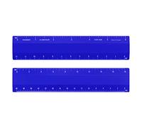 Alumicolor Engineer Ruler Scale w/ 4 Bevel Design for Drawing, Drafting & Engineering, Calibrations Divided by 10, 20, 30, 50 Parts per inch, 6 inch, Blue
