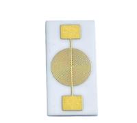 Alumina Ceramic Interdigitated Electrode, 10x5x0.635mm | 50μm IDE Sensor Substrate, Cu/Ni/Au layers, -50°C to 350°C, 10 pairs