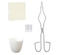 Alumina Crucible/Crucible Tongs/Fire Brick Set, Honeycomb Panel Welding Melting Casting Crucibility Kit(Purple)