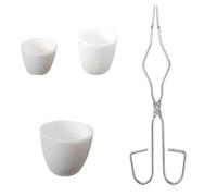 Alumina Crucible/Crucible Tongs/Fire Brick Set, Honeycomb Panel Welding Melting Casting Crucibility Kit(Black)