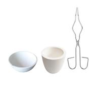 Alumina Crucible/Crucible Tongs/Fire Brick Set, Honeycomb Panel Welding Melting Casting Crucibility Kit(Yellow)