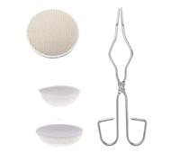 Alumina Crucible/Crucible Tongs/Fire Brick Set, Honeycomb Panel Welding Melting Casting Crucibility Kit(Blue)