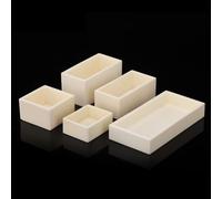 Alumina Square Crucible ， Temperature Resistant Up To 1750℃ For Lab Metal & Non-metal Analysis(150ml(90x90x30mm),Convex lid)