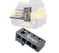 Aluminium 1/4-Inch Hex Bit Holder Compatible with Dewalt Cordless Impact Screwdrivers,Strong Magnetic Drill Bit Sleeve Organiser - Quick Access Side-Mounted Storage for 4 Bits,Left Side