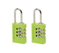 Aluminium 3-digit Combination 20mm Padlock Colour X 2 Master Lock Multi One Size