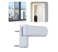 Aluminium 3D Adjustable Door Flag Hinge with Mute Buffer for Double Glazing Doors, Multidirectional Smooth Operation, White Finish
