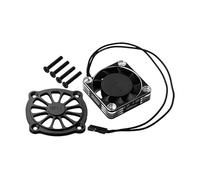 Aluminium 6061 Motor Heatsink With Metal Frame Cooling Fan And Protective Cover For Arrma 1/10 GORGON 4X2 Mega 550 Brushed Monster Truck-ARA3230 Upgrades - Black
