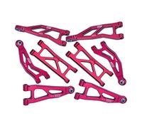 Aluminium 7075 Front And Rear Suspension Arms Set For Arrma 1/18 GRANITE GROM MEGA 380 Brushed 4X4 Monster Truck ARA2102 Upgrade Parts - Red