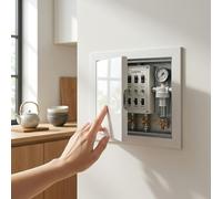 Aluminium Access Panel 300x300mm, Flush Fit Inspection Hatch for Drywall, Wall and Ceiling, Push-to-Open Maintenance Door, Paintable Concealed Service Hatch(White,45x75cm)