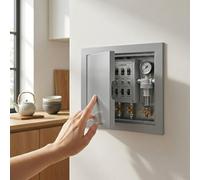 Aluminium Access Panel 300x300mm, Flush Fit Inspection Hatch for Drywall, Wall and Ceiling, Push-to-Open Maintenance Door, Paintable Concealed Service Hatch(Gray,25x45cm)