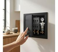 Aluminium Access Panel 300x300mm, Flush Fit Inspection Hatch for Drywall, Wall and Ceiling, Push-to-Open Maintenance Door, Paintable Concealed Service Hatch(Black,20x35cm)