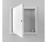 Aluminium Access Panel 300x300mm, Lockable Inspection Hatch for Wall & Ceiling, Flush Fit Service Door for Plumbing & Electrical, White Metal Access Panel(White,70x65cm)