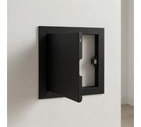 Aluminium Access Panel 300x300mm Square Inspection Hatch Door Push Lock, Flush Fit Plasterboard Access Panel for Wall Ceiling Electrical Plumbing Cover(Black,45x50cm)