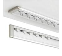 Aluminium ain Track Ultra-Thin Single Rod for Inward Opening Easy Install Hidden Screws ain Rail 17.7ft White Ceiling Track