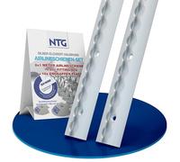 Aluminium Airline Rail Round Semicircular Shape with Holes 2 m 1975 mm TÜV Certified Economy Set Selection Load Securing Trucks, Motorhomes, Vans and Trailers Silver Anodised (LS.B25-1000.SET1.8)