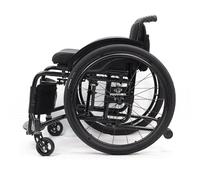 Aluminium All Terrain Sports Wheelchair, Portable Transport Chairs, Mute, Handbrakes, Quick Release Rear Wheels, Easy to Carry for Teenagers, Adults, Seniors(Schwarz,38cm/14.9in)