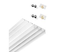 Aluminium Alloy 3-Track Sliding Door Set, No Groove Required, Complete Set with Fitting for Balcony, Wardrobe, Cupboard(200cm)