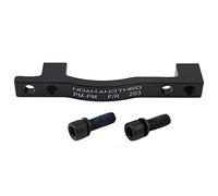 Aluminium Alloy 6061 Disc Brake Adapter Front 203mm POST MOUNT / PM Fork to POST MOUNT / PM Brake Caliper BLACK compatible with all brands such as SHIMANO, TEKTRO, HOPE, MAGURA, PROMAX, AVID, HAYES, FORMULA, QUAD, etc.