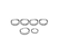 Aluminium Alloy 6Pcs Air Conditioner & Volume & Four-Wheel Drive & Trailer Knob Button Decorative Ring Cover Trim For Ford F150 Raptor 2016-2018 (Silver)