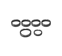 Aluminium Alloy 6Pcs Air Conditioner & Volume & Four-Wheel Drive & Trailer Knob Button Decorative Ring Cover Trim For Ford F150 Raptor 2016-2018 (Black)