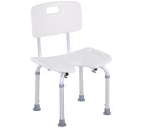 Aluminium Alloy Adjustable Shower Stool - White
