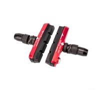 Aluminium Alloy and Rubber, Mountain Bike Brake Pads for V-Brake, Replaceable Blocks with Sand Guide Slots, Cycling Parts for All Weather(Red)